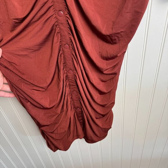 Torrid shirred knit shirt dress knee length rust color size 3X I31 - Picture 10 of 11